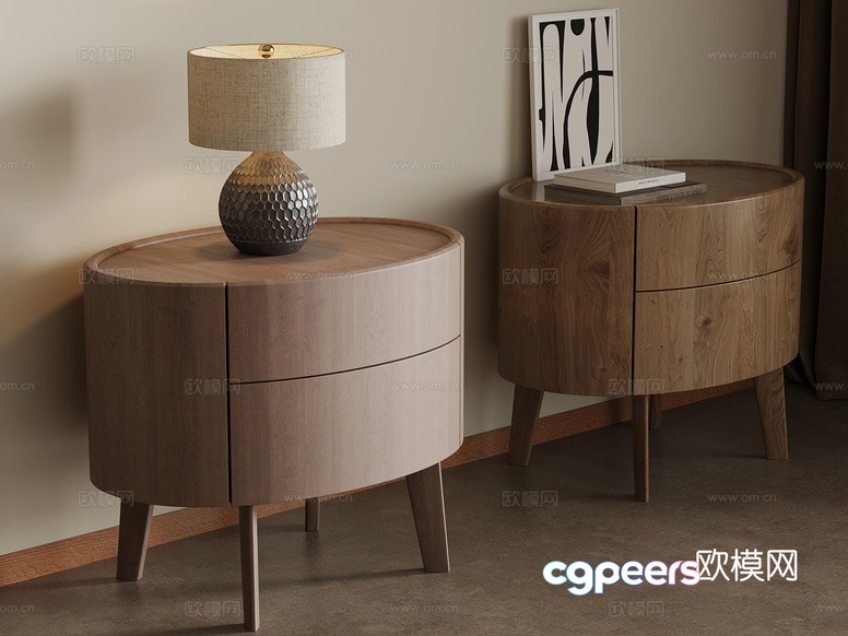 Mid-Century Modern Nightstands 3D Model - 17932 - VRAY Render