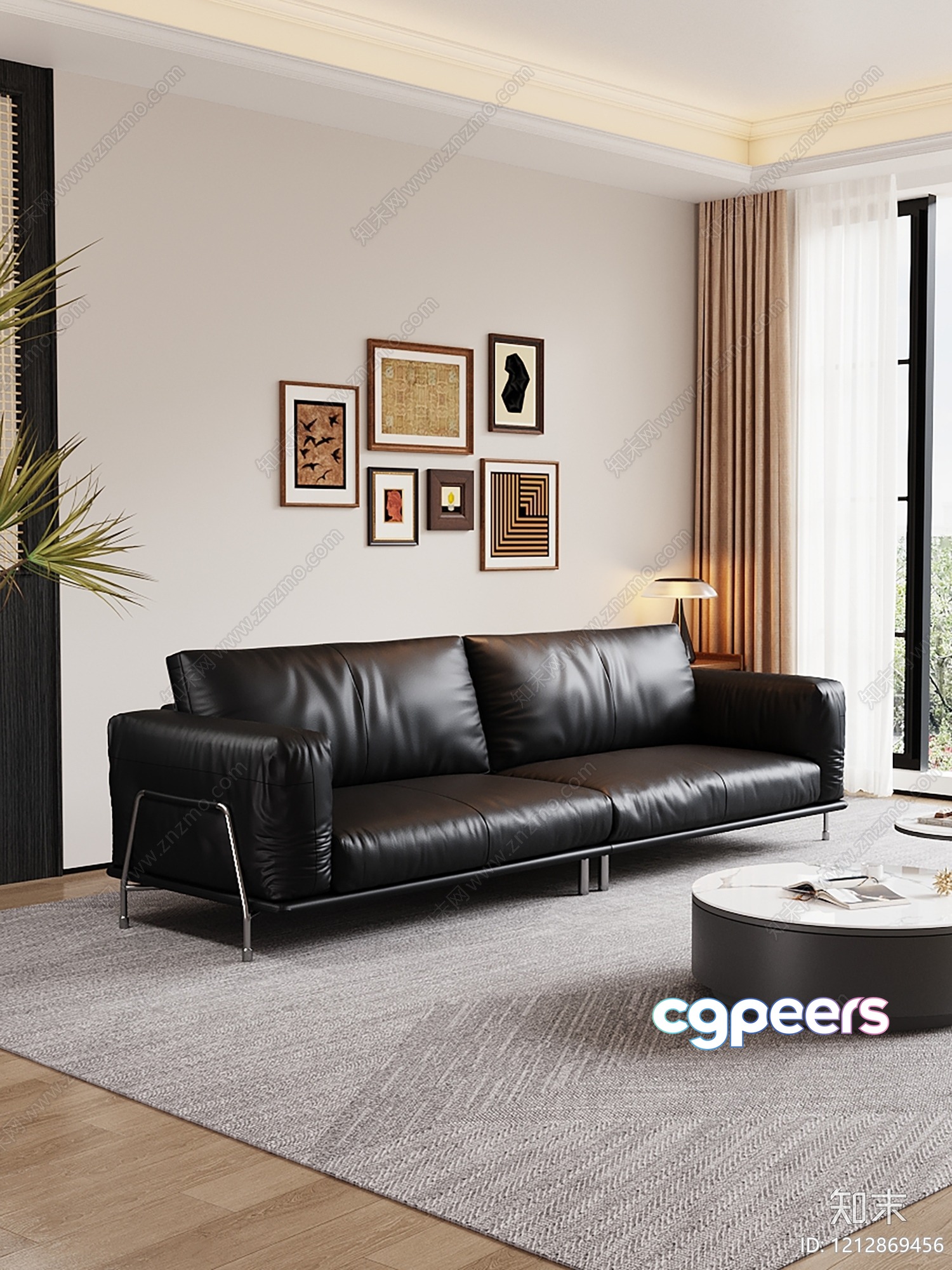 Modern Living Room 3D Model - 1107 - VRAY Render