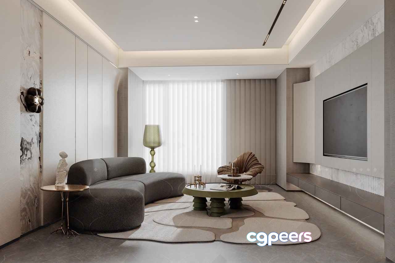Modern Living Room 3D Model - 19016 - CORONA Render