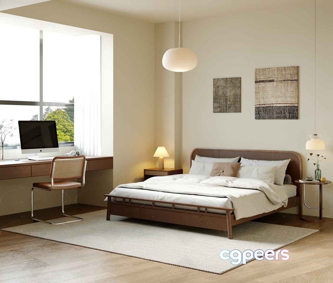 Cozy Modern Bedroom 3D Model - 10921 - VRAY Render