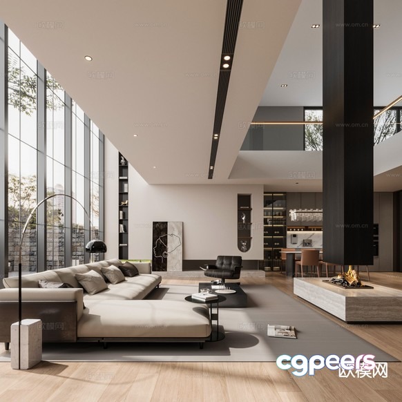 Modern Living Room 3D Model - 3641 - CORONA Render