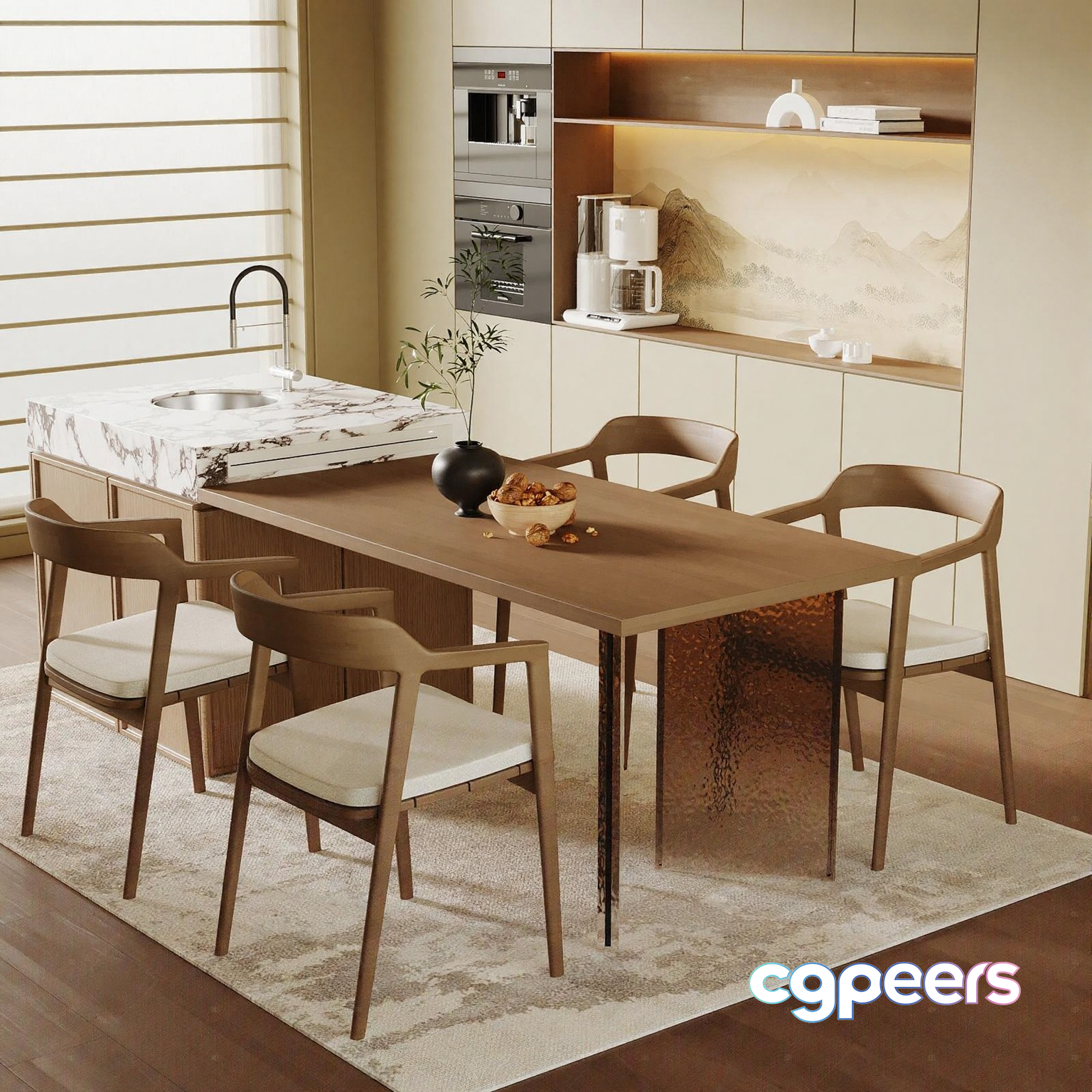 Modern Dining Table 3D Model - 16827 - VRAY Render Modern Dining Table 3D Model - 16827 - VRAY Render