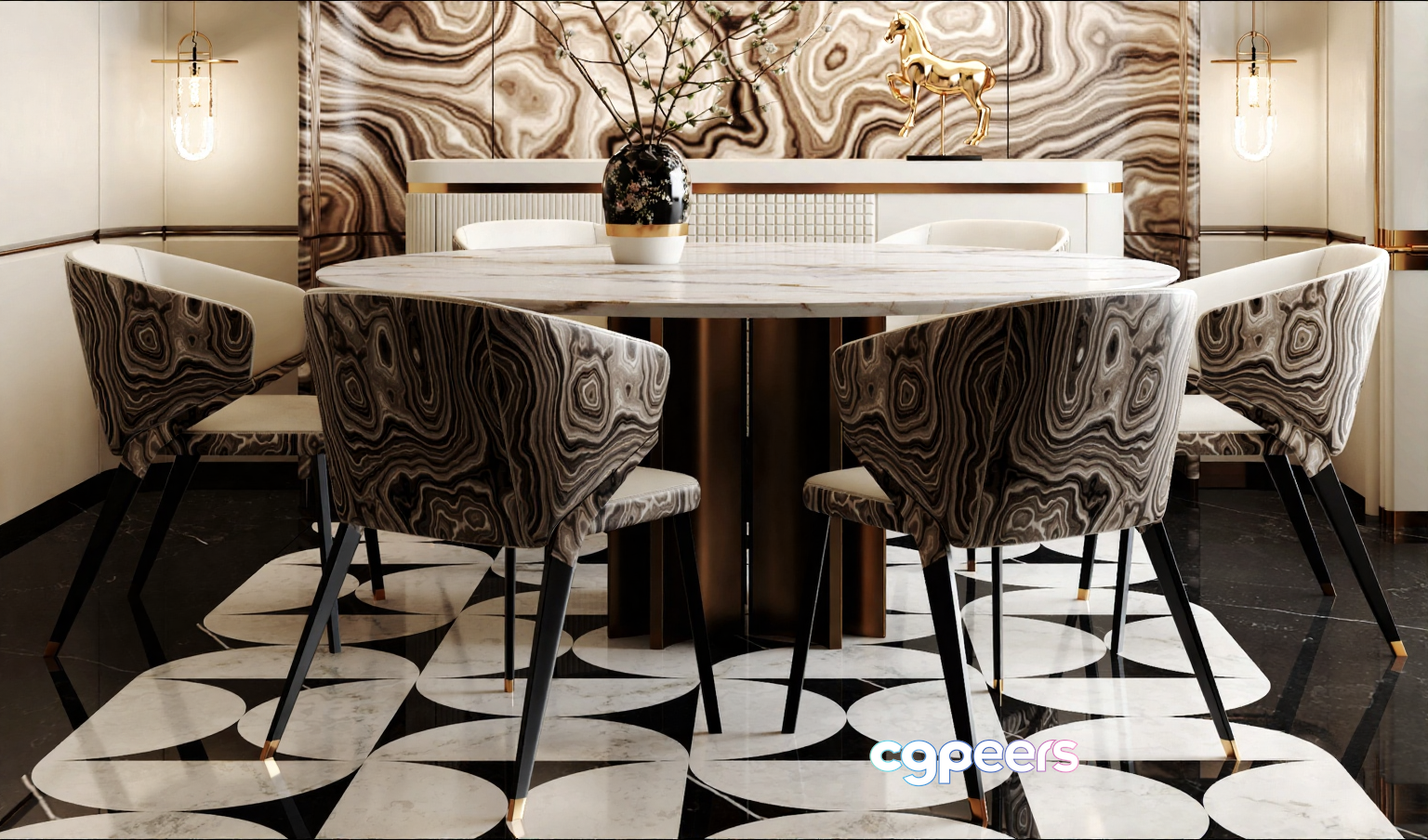 Modern Dining Room 3D Model - 15067 - VRAY Render