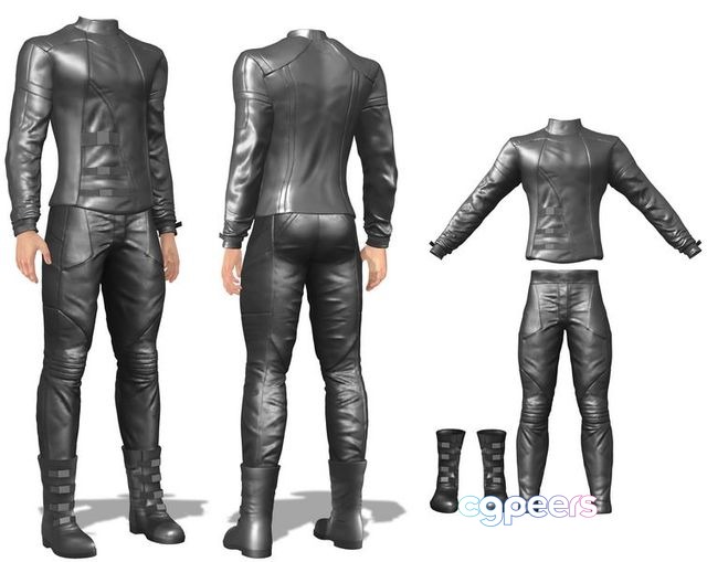 3D Game Assets - Male Black Leather Futuristic Dystopian Rider Outfit Low-poly 3D Game Assets - Male Black Leather Futuristic Dystopian Rider Outfit Low-poly