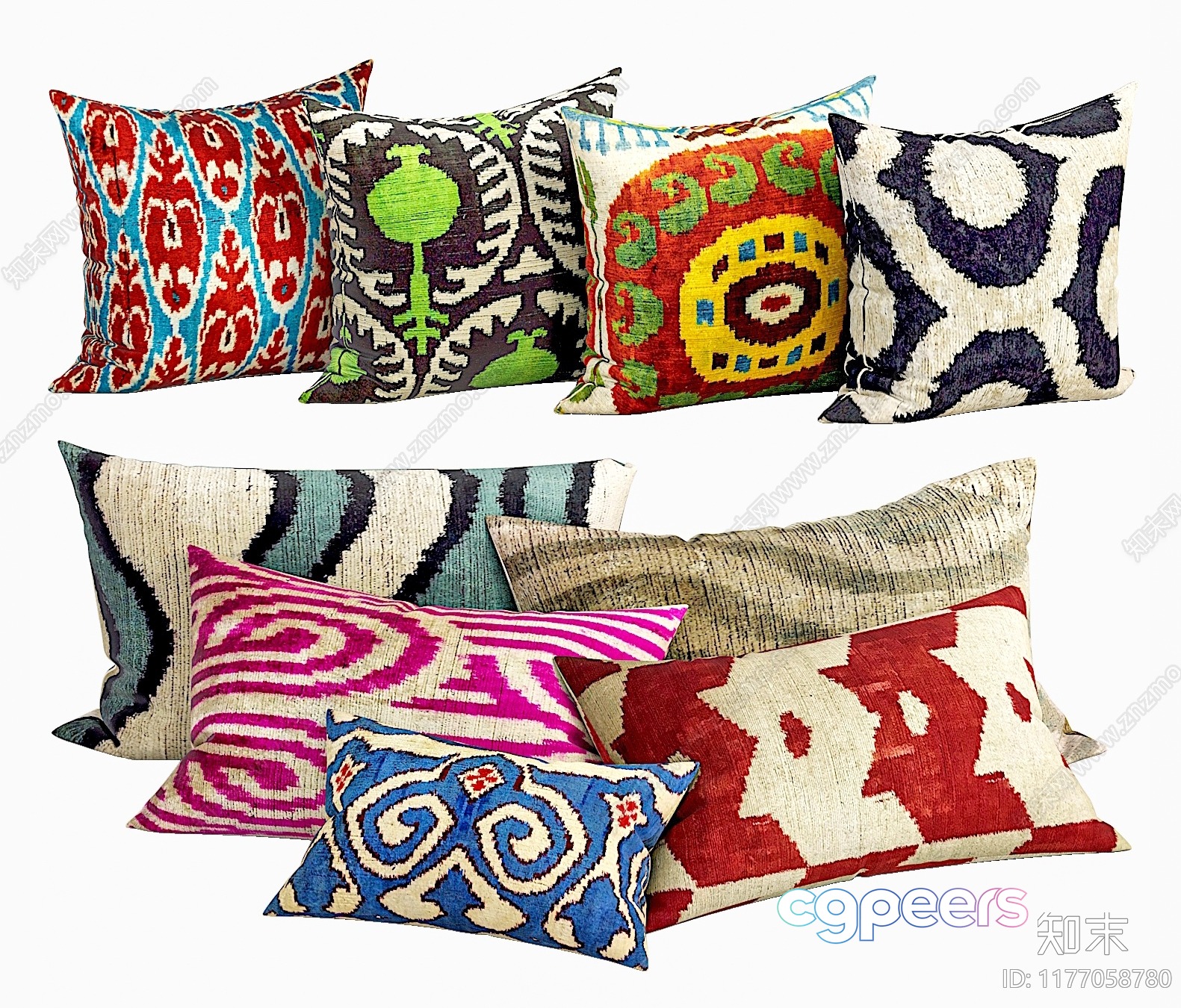 A Collection Of Throw Pillows 3D Model - 19439 - CORONA Render