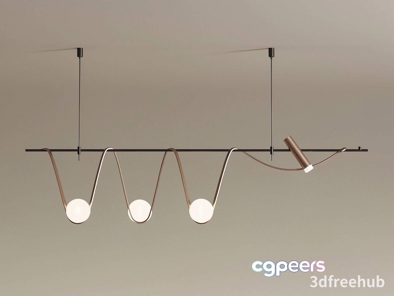 Gold Light Fixture 3D Model - 5854 - VRAY Render