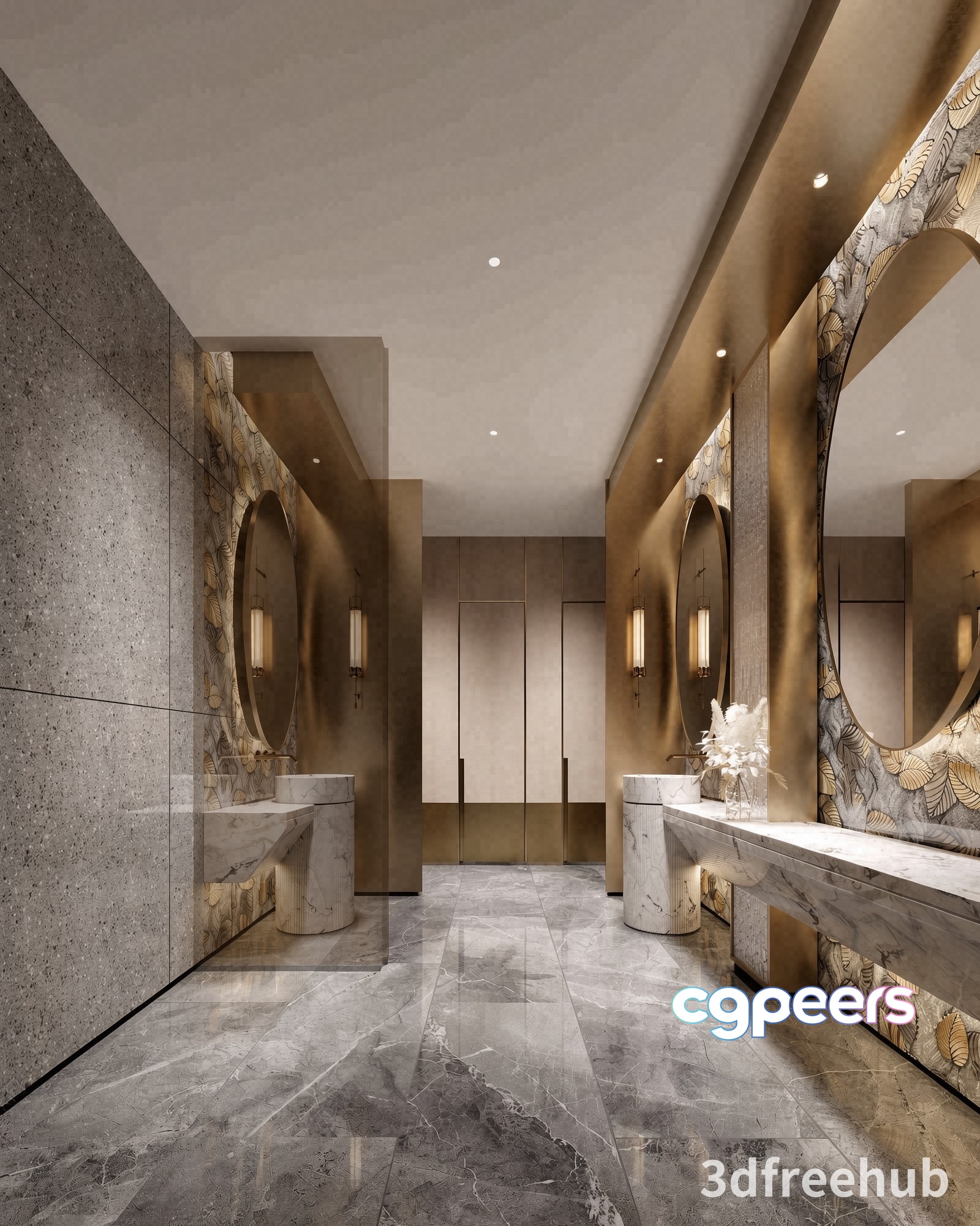 Modern Bathroom Design 3D Model - 22044 - VRAY Render