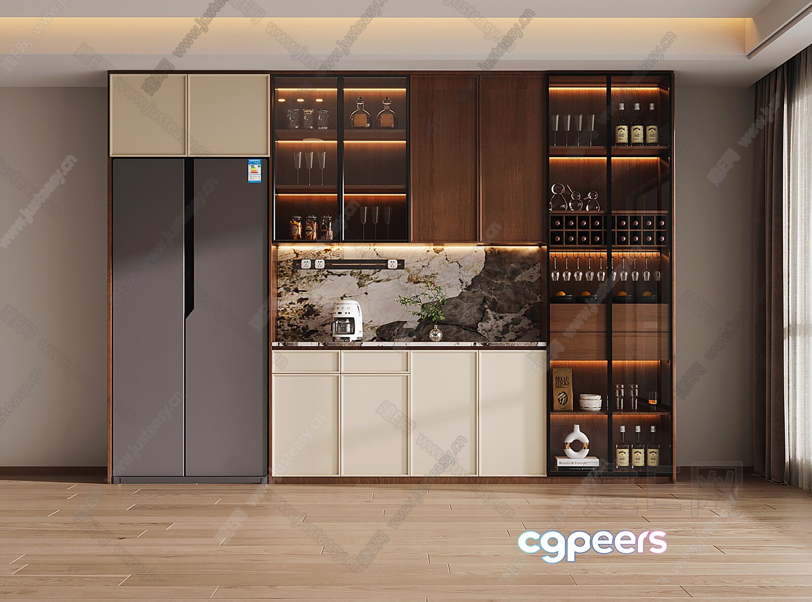 Modern Kitchen Cabinets 3D Model - 15380 - VRAY Render Modern Kitchen Cabinets 3D Model - 15380 - VRAY Render