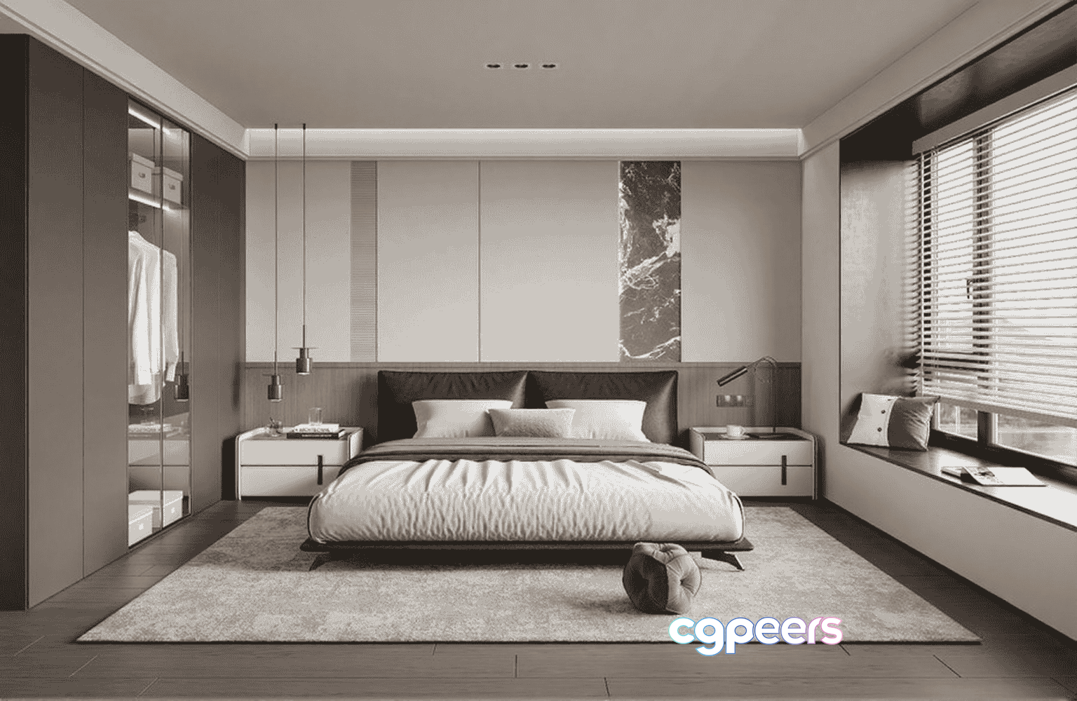 Modern Bedroom 3D Model - 10049 - VRAY Render Modern Bedroom 3D Model - 10049 - VRAY Render