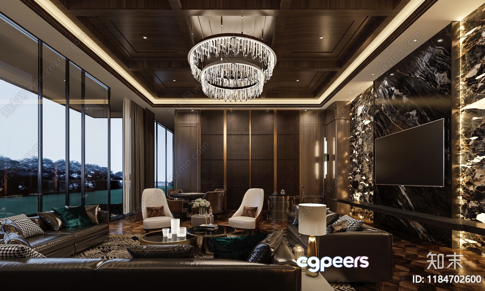 Luxurious Living Room 3D Model - 19203 - VRAY Render