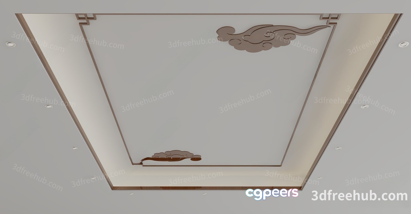 A Decorative Ceiling With A Design 3D Model - 22698 - VRAY Render A Decorative Ceiling With A Design 3D Model - 22698 - VRAY Render