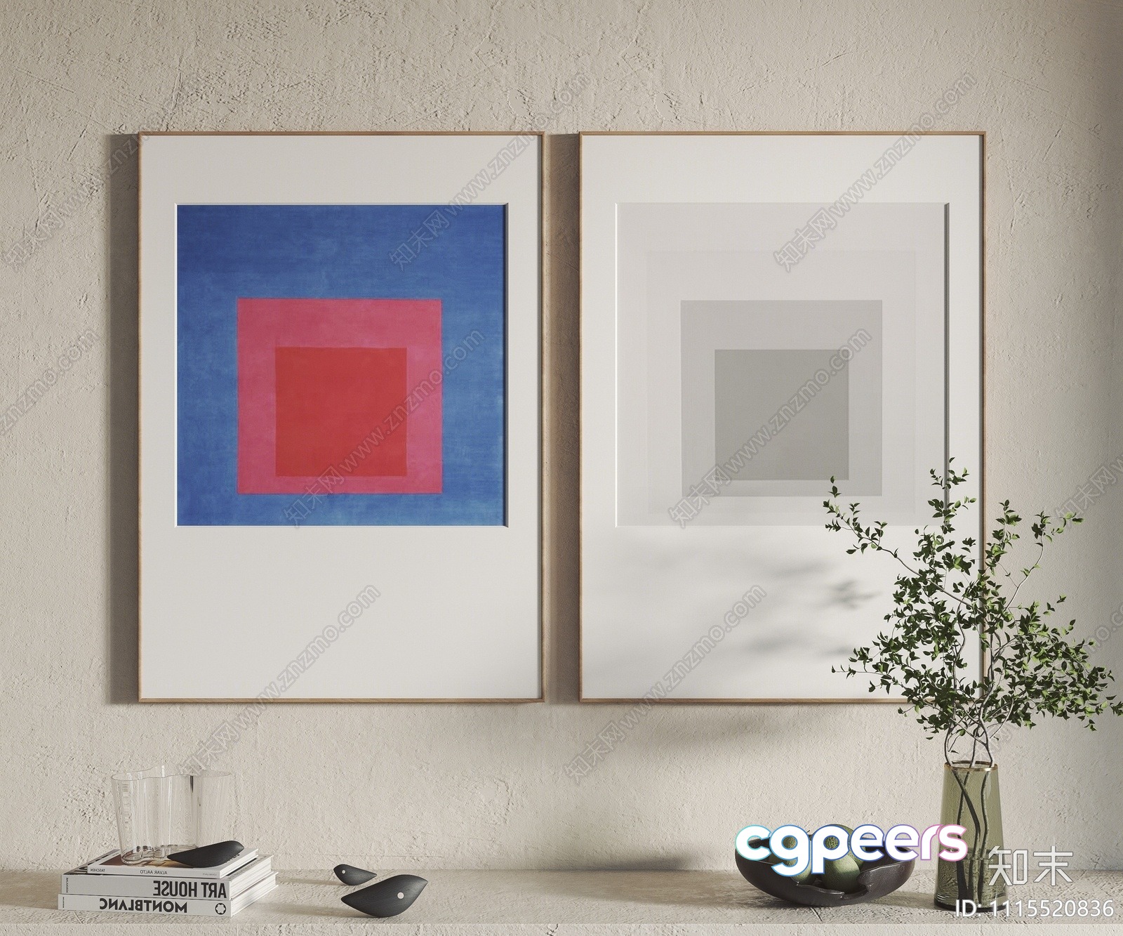 Modern Art Prints 3D Model - 4260 - VRAY Render Modern Art Prints 3D Model - 4260 - VRAY Render