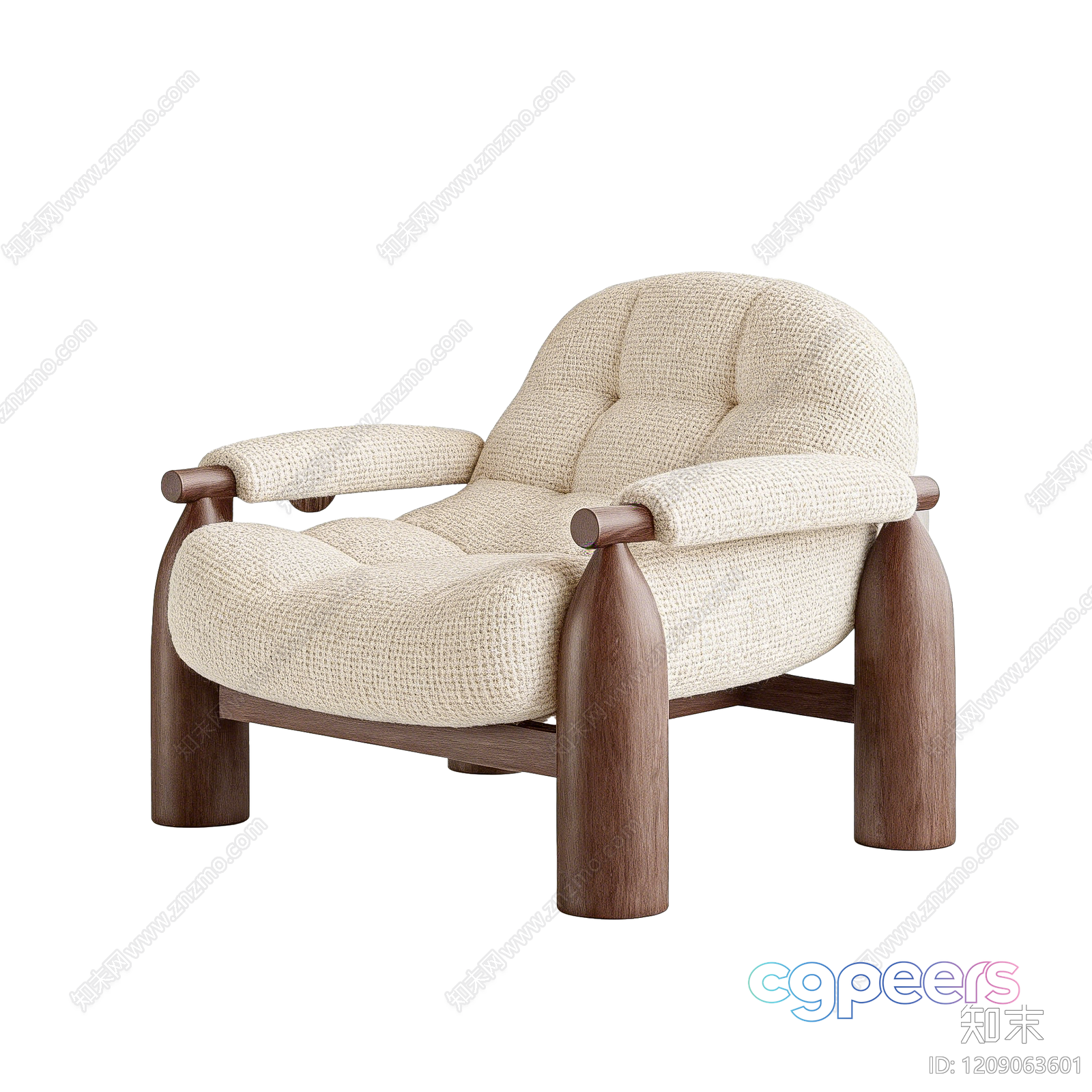 Wooden Armchair 3D Model - 8205 - VRAY Render