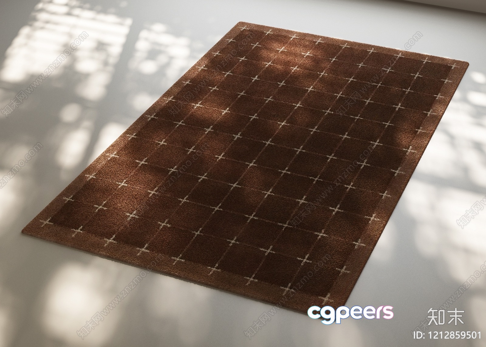 Brown And White Rug 3D Model - 17203 - VRAY Render