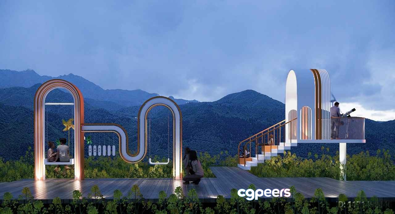 A Futuristic Outdoor Space 3D Model - 5329 - VRAY Render A Futuristic Outdoor Space 3D Model - 5329 - VRAY Render