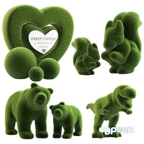 Green 3D Bears 3D Model - 9178 - VRAY Render Green 3D Bears 3D Model - 9178 - VRAY Render