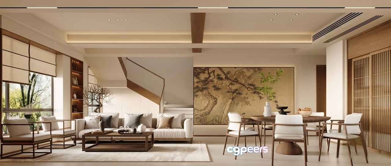 Modern Living Room 3D Model - 9940 - CORONA Render Modern Living Room 3D Model - 9940 - CORONA Render