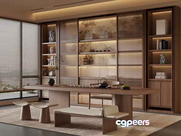 Modern Dining Room 3D Model - 16722 - VRAY Render Modern Dining Room 3D Model - 16722 - VRAY Render