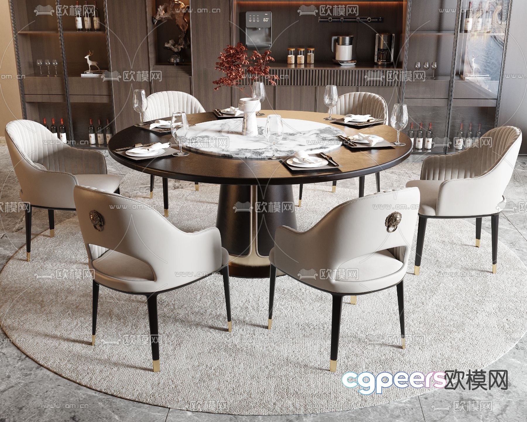 Modern Dining Room 3D Model - 16570 - VRAY Render Modern Dining Room 3D Model - 16570 - VRAY Render