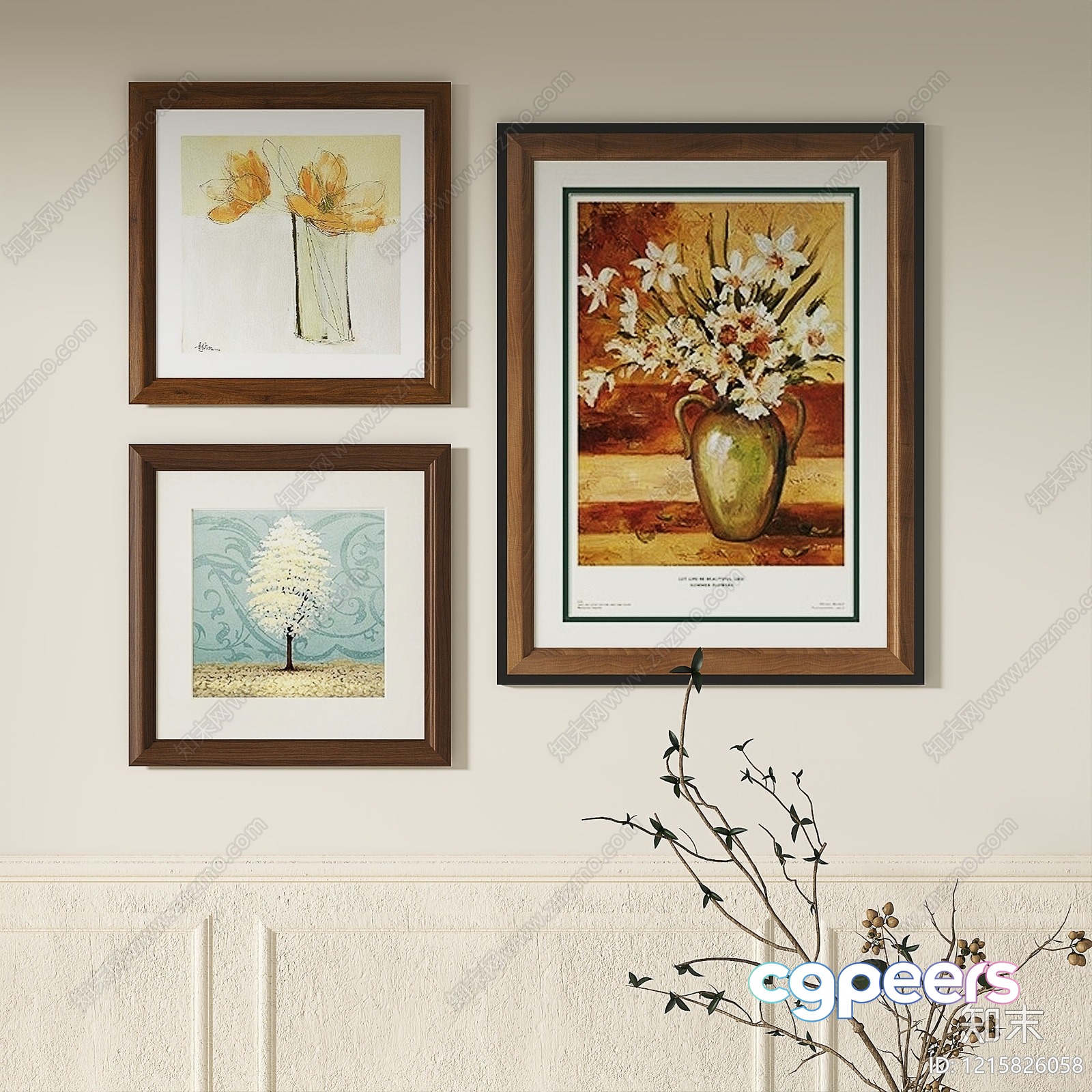 Cozy Wall Art Decor 3D Model - 10980 - VRAY Render