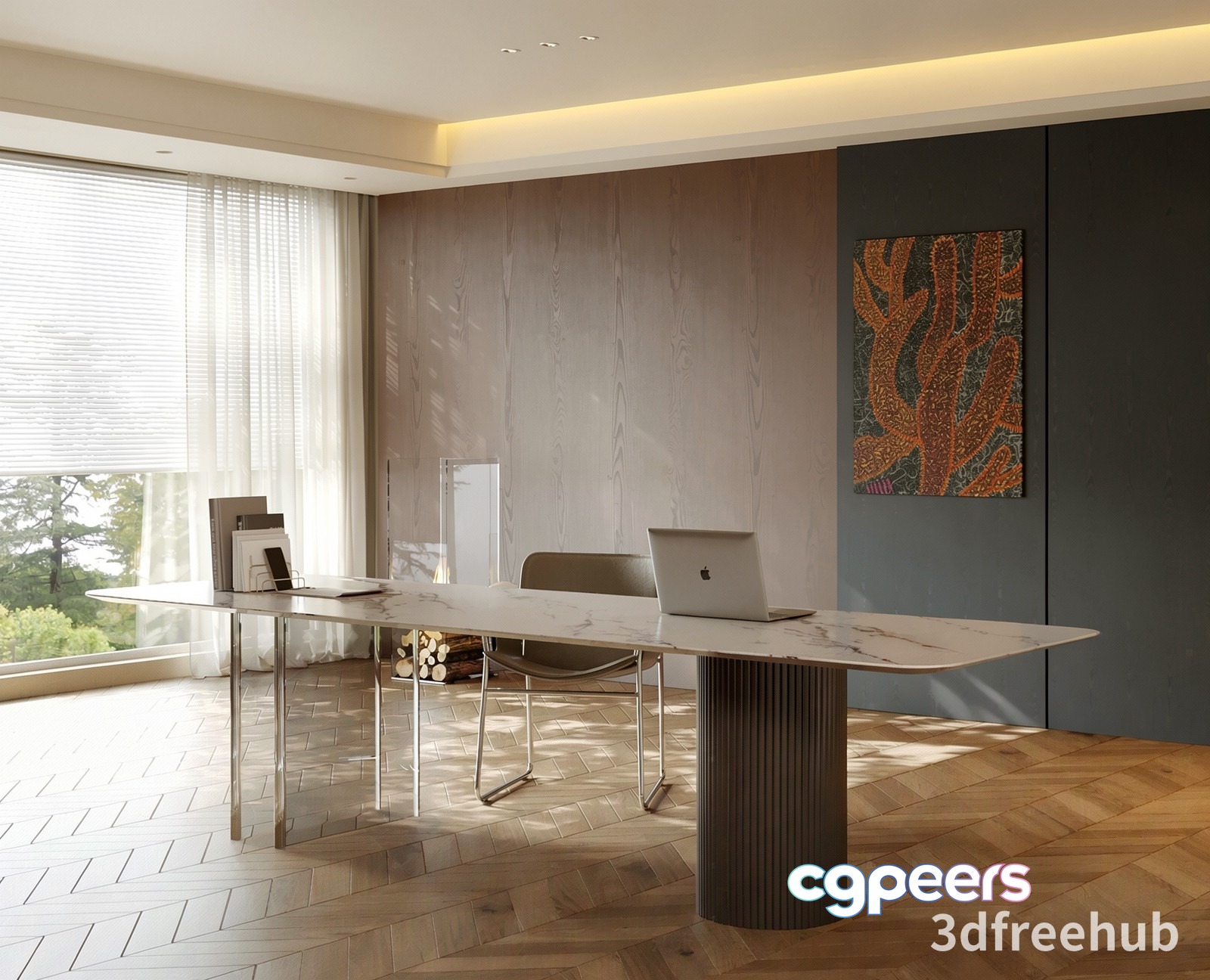 Modern Office Space 3D Model - 19674 - VRAY Render Modern Office Space 3D Model - 19674 - VRAY Render