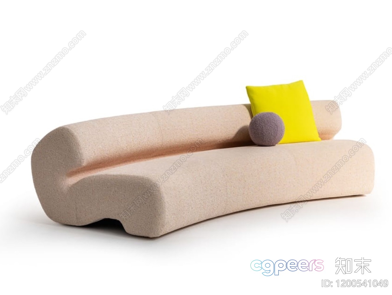 Modern Sofa With Yellow Pillow 3D Model - 6140 - VRAY Render Modern Sofa With Yellow Pillow 3D Model - 6140 - VRAY Render