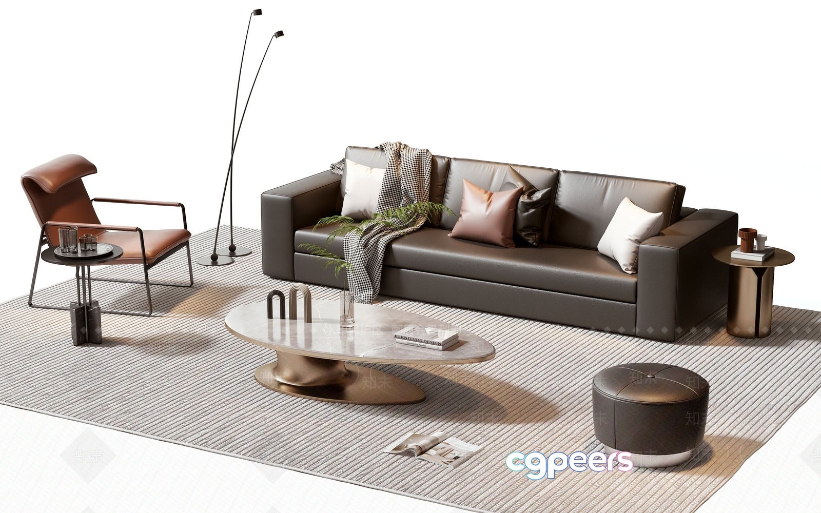 Modern Living Room 3D Model - 15478 - VRAY Render