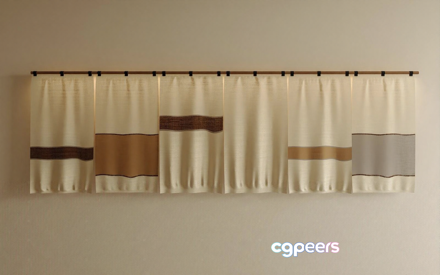 Cream-Colored Curtains 3D Model - 3261 - VRAY Render Cream-Colored Curtains 3D Model - 3261 - VRAY Render