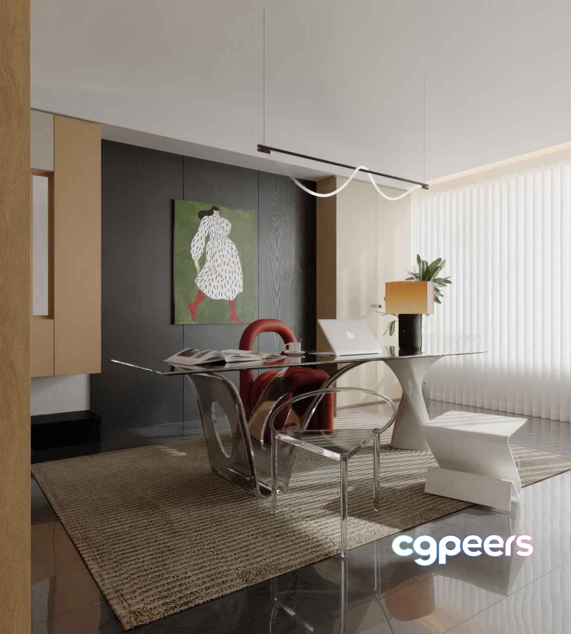 Modern Home Office 3D Model - 16131 - CORONA Render