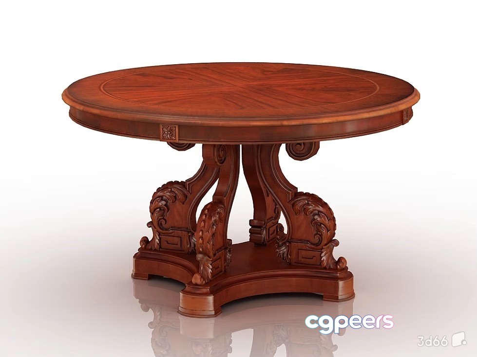 Classic Wooden Table 3D Model - 21354 - VRAY Render
