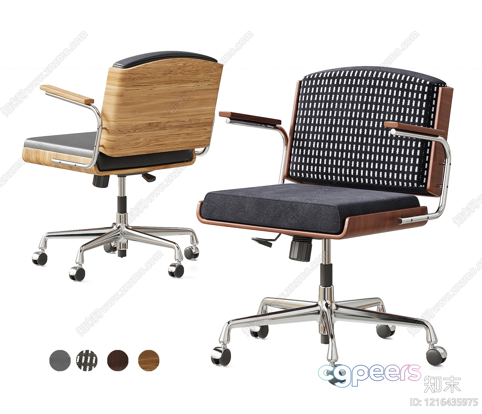 Wooden Office Chair 3D Model - 13528 - VRAY Render Wooden Office Chair 3D Model - 13528 - VRAY Render