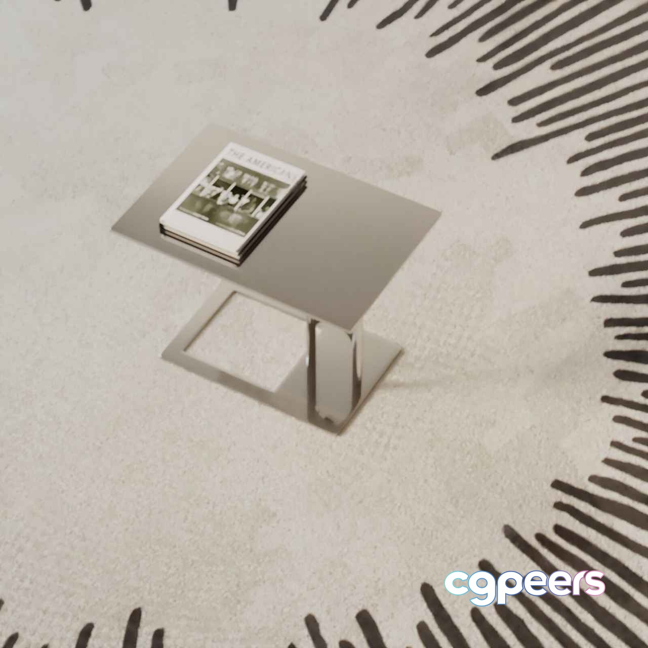 A Table With A Book On It 3D Model - 8091 - VRAY Render