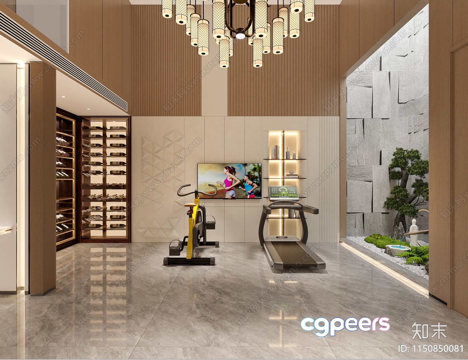 Modern Exercise Room 3D Model - 16801 - VRAY Render