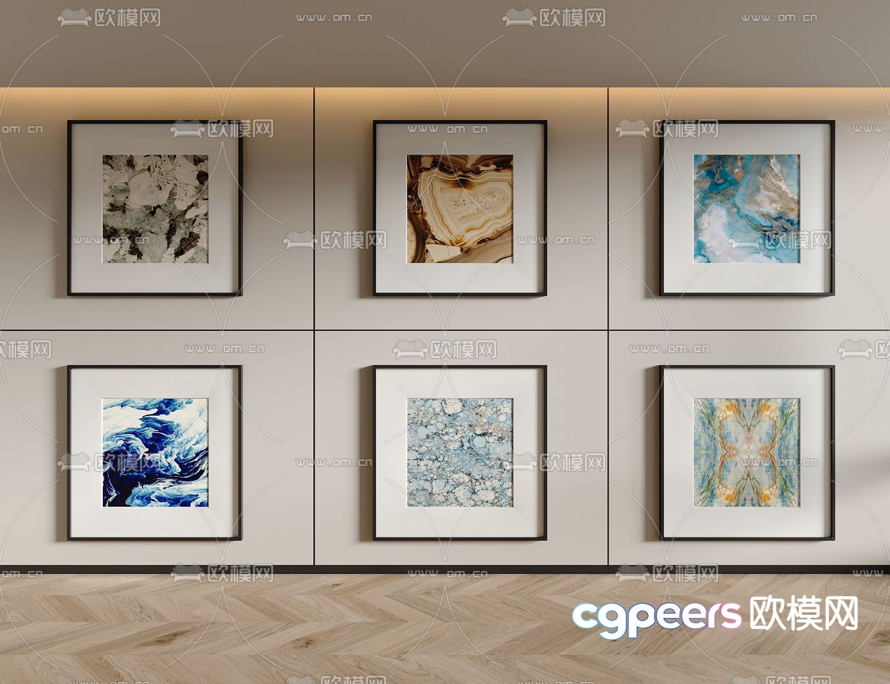 Modern Art Gallery 3D Model - 6489 - VRAY Render