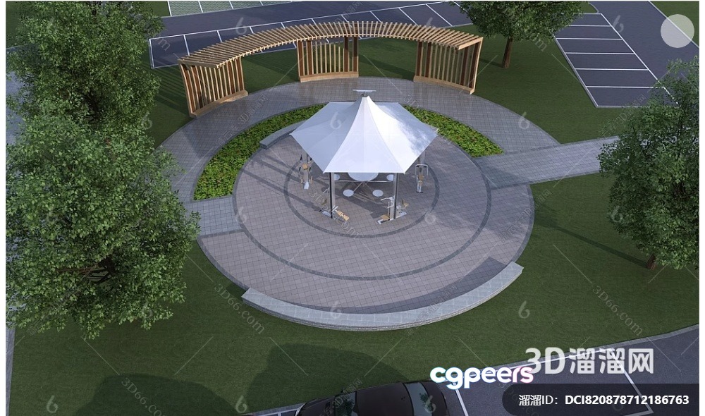 A 3D Rendering Of A Park 3D Model - 8521 - VRAY Render