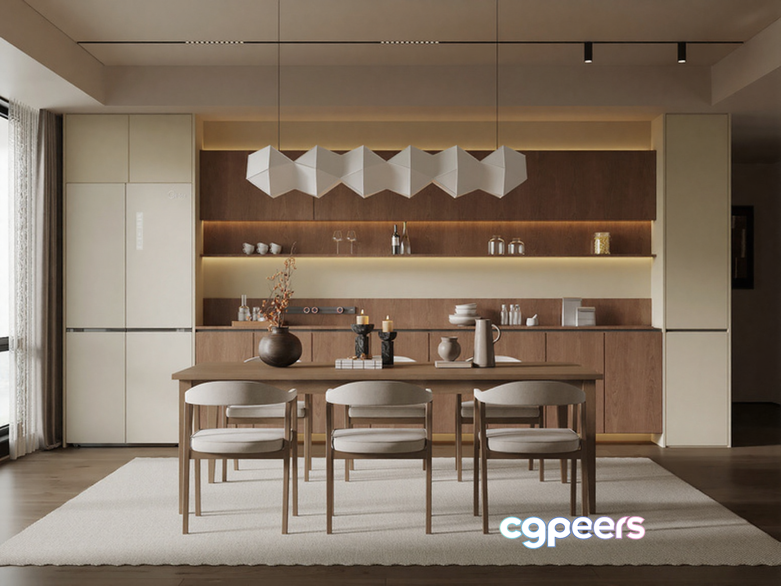 Modern Dining Room 3D Model - 9701 - VRAY Render