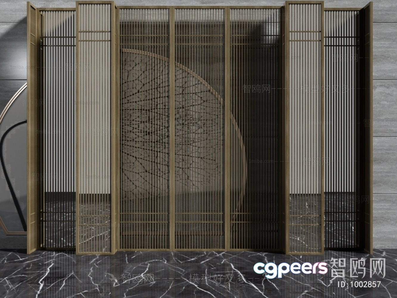 Gold And Gray Room Divider 3D Model - 11153 - VRAY Render Gold And Gray Room Divider 3D Model - 11153 - VRAY Render