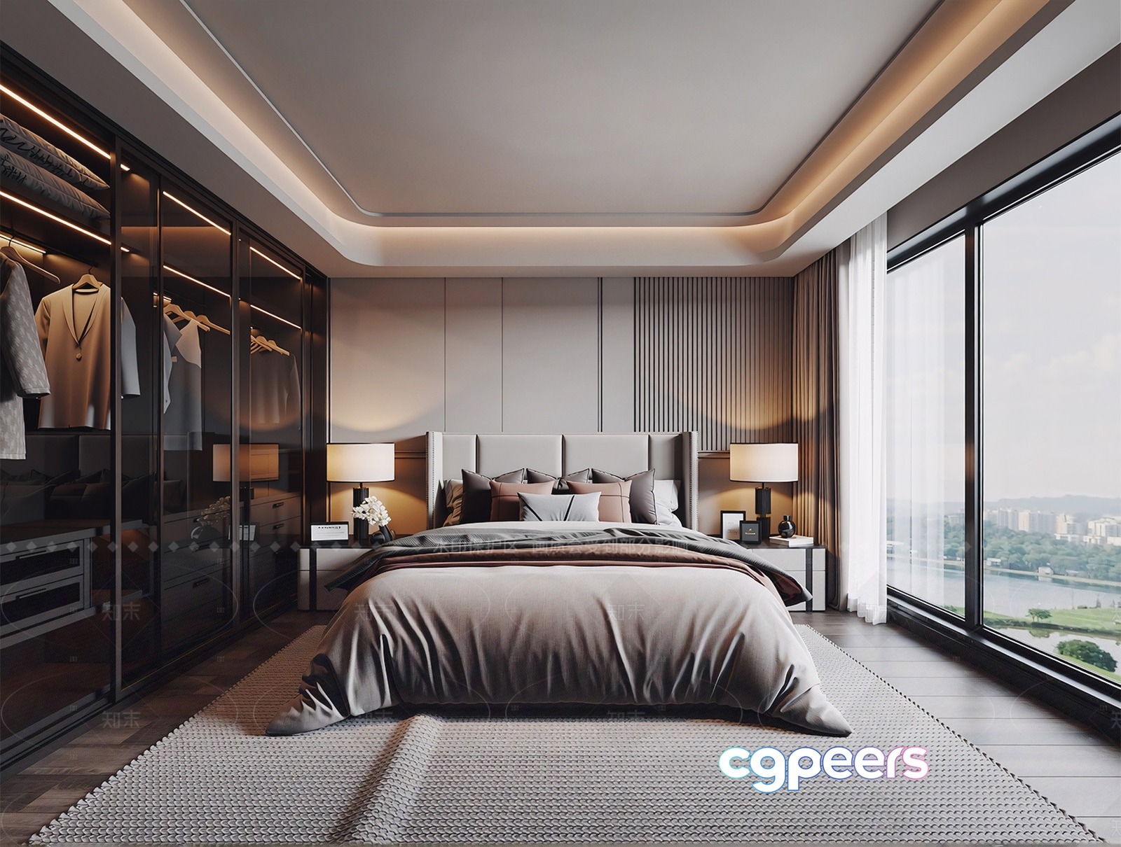 Cozy Modern Bedroom 3D Model - 11581 - VRAY Render