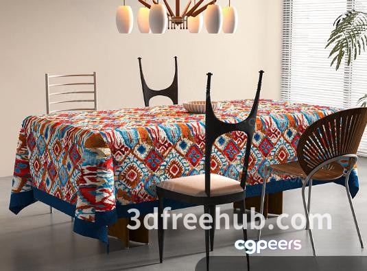 Modern Dining Room 3D Model - 23351 - VRAY Render