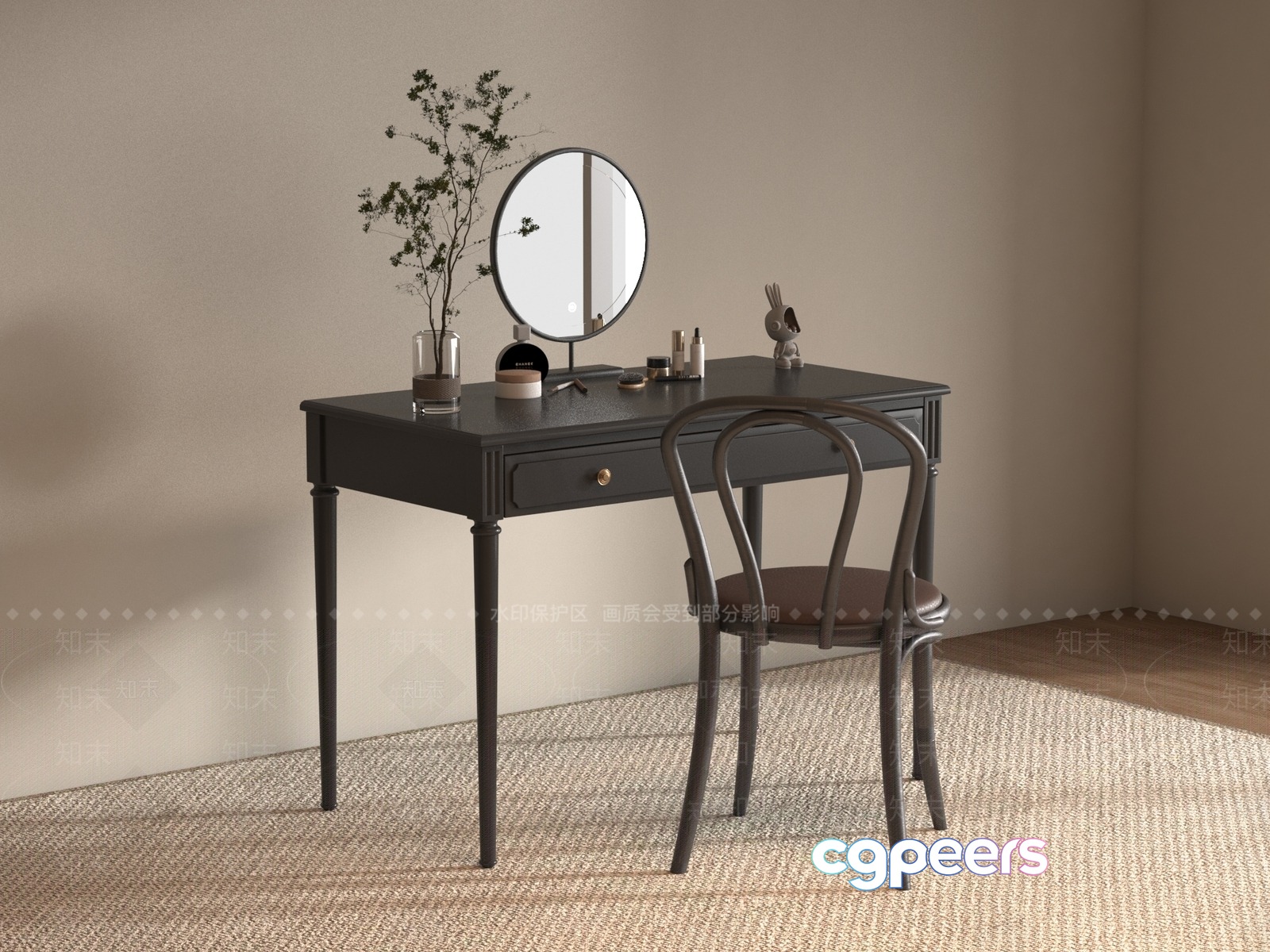 Modern Vanity Table 3D Model - 12760 - VRAY Render