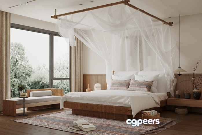 Cozy Bedroom 3D Model - 17065 - VRAY Render