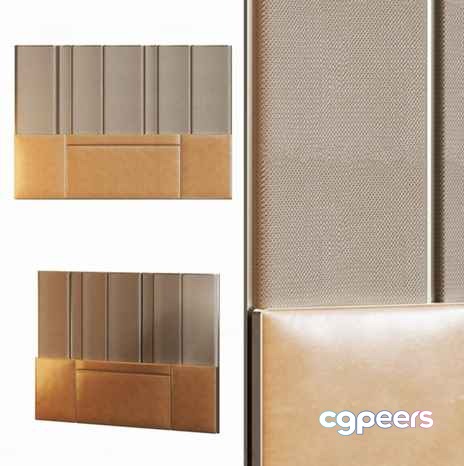 A Beige Leather Headboard 3D Model - 3640 - CORONA Render A Beige Leather Headboard 3D Model - 3640 - CORONA Render