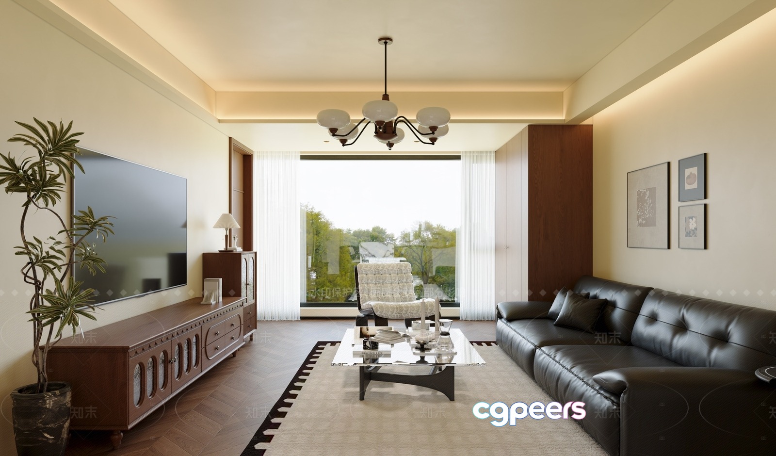 Modern Living Room 3D Model - 19054 - VRAY Render Modern Living Room 3D Model - 19054 - VRAY Render