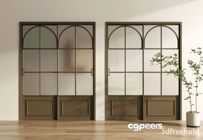 A Pair Of Sliding Doors 3D Model - 21984 - VRAY Render