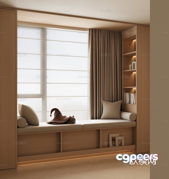 Cozy Window Seat 3D Model - 8094 - VRAY Render Cozy Window Seat 3D Model - 8094 - VRAY Render