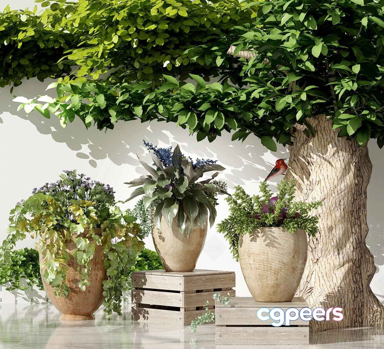Large Artificial Tree 3D Model - 15683 - VRAY Render Large Artificial Tree 3D Model - 15683 - VRAY Render