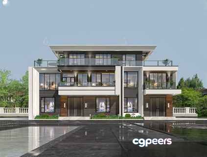 Modern Townhouse 3D Model - 2521 - VRAY Render Modern Townhouse 3D Model - 2521 - VRAY Render