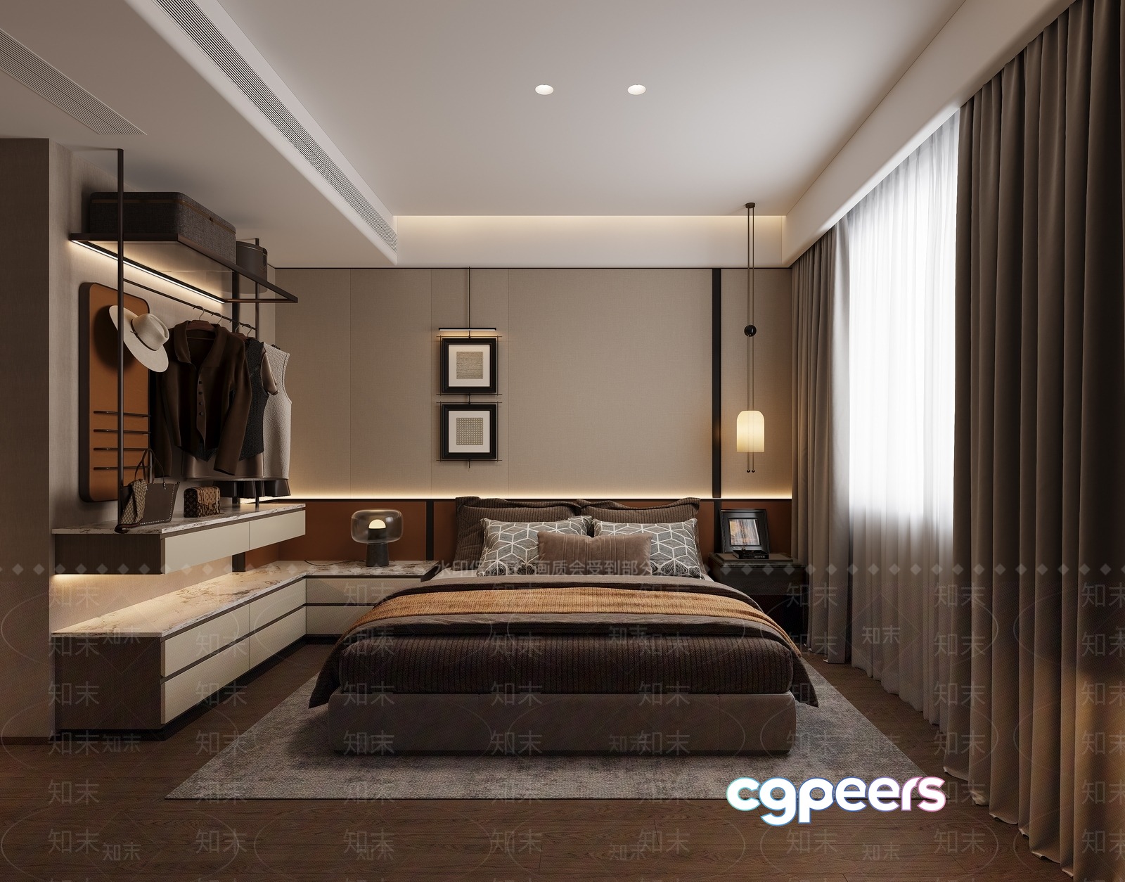 Modern Minimalist Bedroom 3D Model - 6330 - VRAY Render Modern Minimalist Bedroom 3D Model - 6330 - VRAY Render