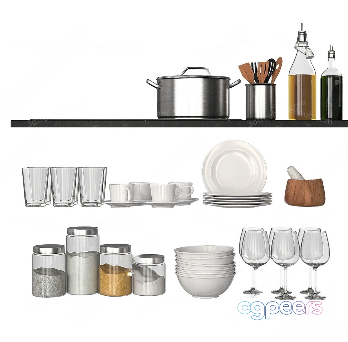 A Kitchen Setup 3D Model - 22462 - VRAY Render