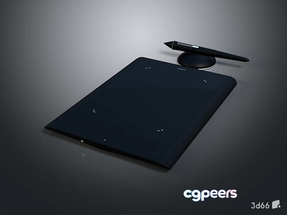A Digital Drawing Tablet With A Stylus 3D Model - 23048 - VRAY Render